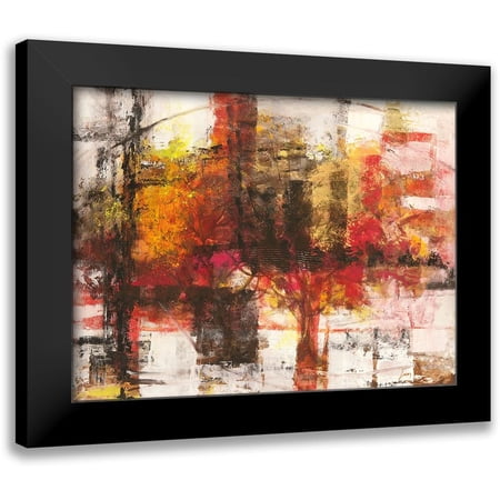 Lucas 14x12 Black Modern Framed Museum Art Print Titled - Astratto cremisi