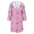 thumbnail image 4 of MEICHEN Plush Robes for Women Women's Fleece Plush Robe Long Warm Plush Bathrobe Loungewear Jacket Printed Comfort Robe Women's Robes, 4 of 5