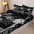 thumbnail image 3 of Castle Fairy Edgy ATV Art Zipper Full Size Comforter Sets with Fitted Sheet and 2 Pillowcases,Monochrome Off-Road Print Zipper Bedding Set for Bedroom,Black,4pcs,Black Reversible, 3 of 6