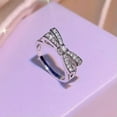 thumbnail image 2 of GKNET Crystal Zircon Bow 925 Sterling Silver Ring Women Fashion Delicate Jewelry Size 6-10-10, 2 of 6