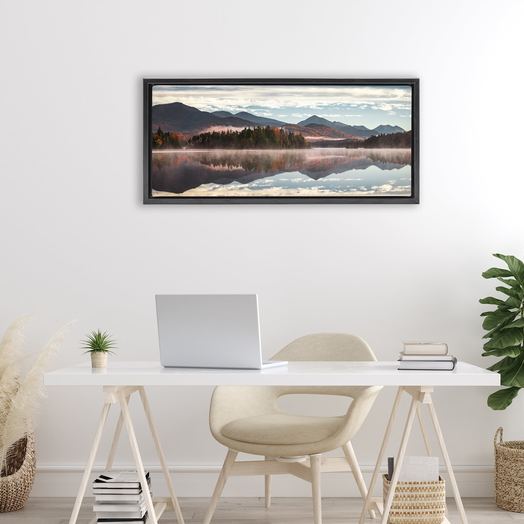 Stupell Industries Panoramic View From Boreas Ponds Black Framed Floater Canvas Wall Art, design by Jonathan Zaharek