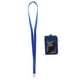 thumbnail image 4 of Tarjetero vertical de piel sintética de doble cara para identificación de empresa con cordón para el cuello. Azul, 4 of 9