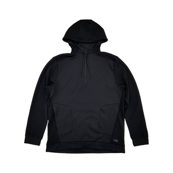 MSX By Michael Strahan Mens Black Premium Ultra Fleece Quarter Zip Hoodie L