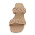 thumbnail image 3 of CUSHIONAIRE Women's Nan Two Band Braided Low Block Heel Slide Sandal +Memory Foam, 3 of 5