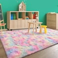 thumbnail image 5 of Junovo Soft Rainbow Area Rugs for Girls Room, Fluffy Colorful Rugs Cute Floor Carpets Shaggy Playing Mat for Kids Baby Girls Bedroom Nursery Room,8'x10',Rainbow, 5 of 8
