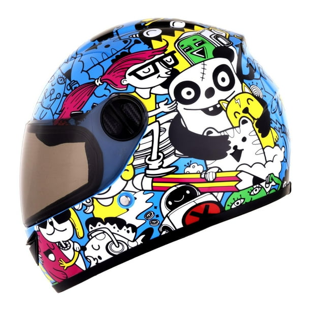 Casco Ghira Gh-Junior Azul Friends Cerrado Mica Humo azul XL