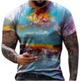 thumbnail image 1 of Blusa de camiseta de manga corta con estampado casual retro de moda para hombre Pompotops  oipoqjl3578, 1 of 8