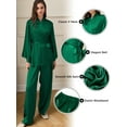 thumbnail image 4 of Womens Silk Satin Pajamas Set Solid Silky Pjs Robe Top with Pants Two Piece Sleepwear Soft Nightwear, 4 of 6