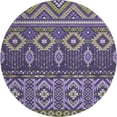 thumbnail image 2 of Addison Rugs Mayfield Premium Machine Washable Transitional Aztec Purple Round Rug, 8' x 8', 2 of 6