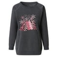 thumbnail image 4 of IROINNID Women's Long Sleeve Sweatshirt Round Neck Mid-Length Print Loose Breathable Oversized Sweatshirt, Dark Gray, 4 of 5