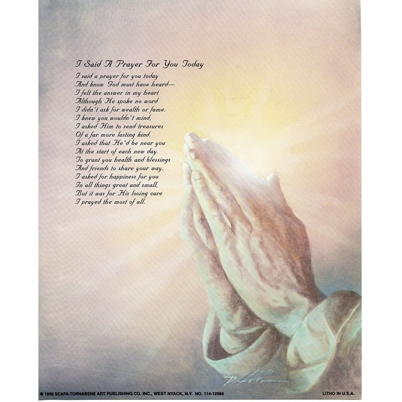 Catholic print picture - I Said A Prayer - 8" x 10" ready to be framed