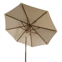 Safavieh Cannes 9' Market Push Wooden Patio Umbrella, Beige