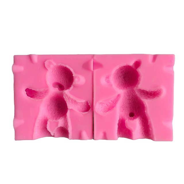 Diy Oso Tridimensional 3D Fondant Molde De Silicona Para Hornear Rosa Herramienta Para Hornear Para Pastel Galleta Hecha A Mano Casera 2 Uds Guardurnaity HA018241-00