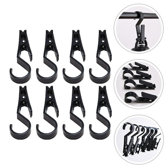 UPKOCH 8Pcs Practical Design Hooks Black Plastic for