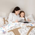 thumbnail image 4 of Homewish Girls Personalized Gifts 7pcs Bedding Comforter Set,Gold Letter K Queen Bedding Sets,Orange Purple Floral Queen Sheet Sets For Princess,Lightweight Room Decoration Reversible, 4 of 8
