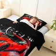 thumbnail image 4 of Castle Fairy Retro Racing Car Twin Comforter Sets 3-Piece for Teens, Speedometer Art Bedding Set for Bedroom, Red Black,Black Reversible, 4 of 6