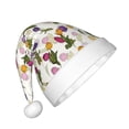 thumbnail image 2 of Haiem Tulips Flowers Pattern Santa Hat Confortable Velvet Christmas Hat for Christmas Party Favors Fit for Adults and Kids, 2 of 6