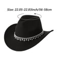 thumbnail image 2 of Slccxzc Vintage Western Cowboy Hat with Rhinestone Tassel, Wide Brim Country Concert Headwear, 2 of 7