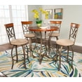 thumbnail image 2 of Linon Hamilton Five Piece Wood and Steel Swivel Pub Set in Matte Pewter & Bronze, 2 of 5