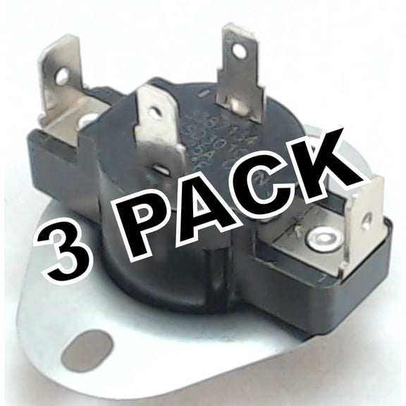 3 Pk, Dryer Thermostat L155 for Whirlpool, Sears, 3387134