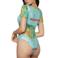 thumbnail image 3 of Easygdp USA Tourist Map Women's One-Piece Swimsuit Slim Fit Crew Neck Bodysuit Athletic Swimwear with Concealed Buckle - Small, 3 of 9