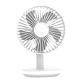 thumbnail image 1 of Ventilador de escritorio recargable con luz nocturna, portátil, oscilante, de 6 pulgadas Blanco, 1 of 9