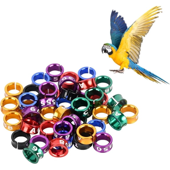 6.0mm Open Bird Foot Ring, Aluminum Alloy Split Bird Leg Ring for Parrots,Hibiscus,Peonies,Pigeons (50pcs)
