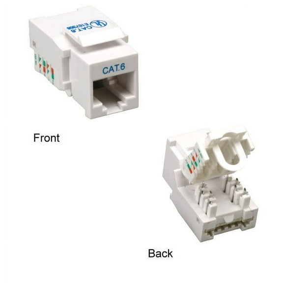 Kentek CAT6 Tool less Keystone Jack RJ45 Category 6 Ethernet Network ToolLess 110 Type White