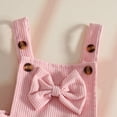 thumbnail image 6 of FINALGANG Baby Girl 3 Piece Outfit Set Ruffle Sleeve Crewneck Heart Graphic Bodysuit Bow Embroidered Suspender Skirt Matching Headband Clothes Set For Daily Wear Versatile Outfit, 6 of 7