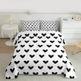 thumbnail image 2 of Manfei Girls White Black Queen Comforter Set,Cartoon Loves Print Bedding Sets,Romantic Theme Bedding Comforter Set For Kids,Microfiber Bedroom Decor Reversible,3 Pieces, 2 of 8