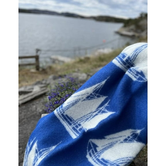 Heimdall Norway Skute Blue Pure New Wool Blanket 0147