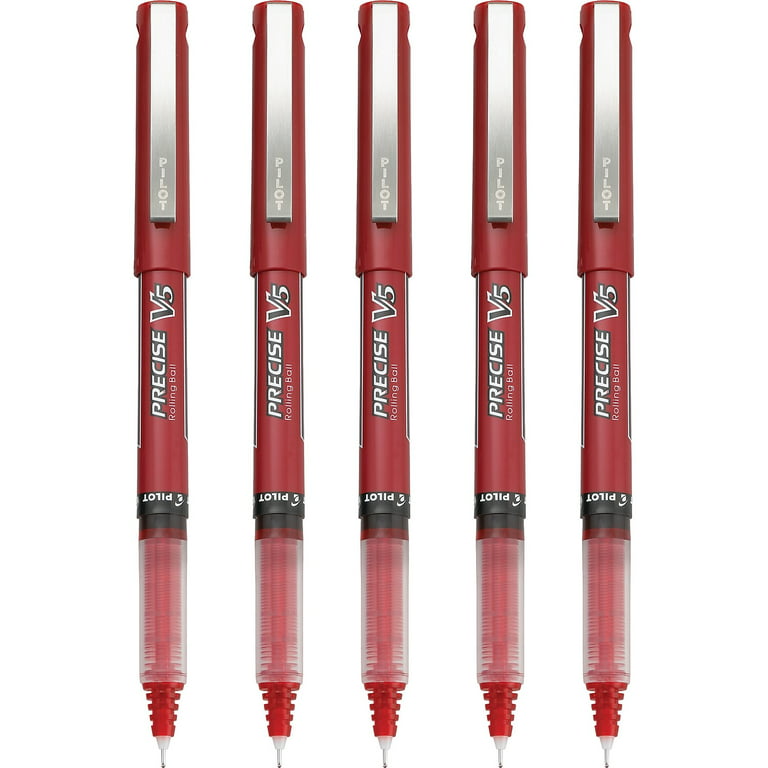 Pilot® Precise™ V5 Liquid Ink Retractable Rollerball Pens, Extra Fine  Point, 0.5 mm, Black Barrels, Black Ink, Pack Of 12