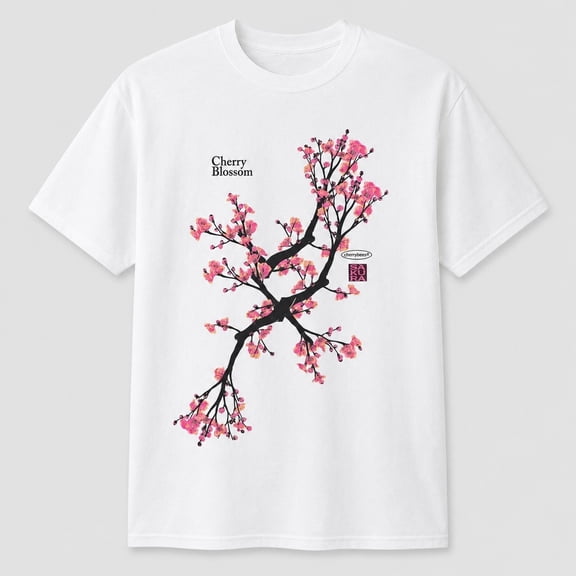 Veylor Haus Sakura Cherry Blossom Graphic, Japanese Blossom Tree Vintage, Unisex Cotton Streetwear Shirt for Men & Women