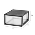 thumbnail image 4 of IRIS USA Stackable Storage Drawer, Plastic Drawer Organizer with Clear Doors for Pantry, Bedroom, Closet, Desk, Kitchen, Home and Office De-Clutter, Store Under-Sink, Shoes and Crafts - Black, 2 Pack, 4 of 15