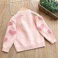 thumbnail image 2 of Kiijoy Toddler Girls Long Sleeve Pearls Sweater Hearts Print Soft Pullover Top, Sizes 2-3, 2 of 7
