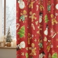 thumbnail image 3 of Touchbetter Christmas Sheer Curtains for Living Room and Bedroom, Gingerbread Man Snowman Foil Print Red Curtains, Holiday Window Drapes Decorations, 52" W x 84" L, Set of 2 Curtain Panels, 3 of 6