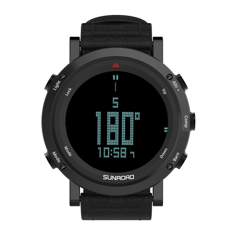Sunroad Technology Barometer Altimeter Compass Weather Forecast Men Watch 50meters Water-Resistant Multifunctional Outdoor Sports Watch for