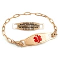 thumbnail image 1 of MedicEngraved Rose Gold Stainless Steel Custom Medical Alert Bracelet - 4mm Paperclip Link, 1 of 7