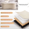 thumbnail image 6 of Zesthouse 39.4" Modern Storage Ottoman Bench, Crescent Entryway Bench with Storage, Linen Upholstered Bench for Bedroom Living Room, Flip Top, Beige, 6 of 11