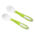 thumbnail image 4 of Baby Utensils Set, First Training Silicone Easy Grip Rounded Tip Baby Fork Spoon Set  for Self Feeding for Infant Blue,Pink,Green, 4 of 7