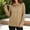 Khaki, variant on Women's Cowl Neck Drawstring Sweatshirt Casual Long Sleeve Athletic Pullover Fleece Hoodless Sweatshirt with Pocket