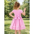 thumbnail image 3 of HILEELANG 3-13T Little/Big Girls Pink Gingham 100% Cotton Dress Size 6-7T, 3 of 8