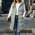 thumbnail image 5 of Hooded Vest for Women Mid Length Zip Front Snap Button Cozy Everyday Vest, 5 of 9