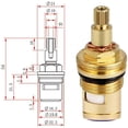 thumbnail image 2 of 4 Pieces Brass Ceramic Disc Faucet, Replacement Ceramic Cartridge, Universal Ceramic Brass Cartridges Kitchen Faucet Tap(red, Blue), 2 of 5