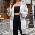 thumbnail image 6 of NSLGXD Plus Size Striped Cardigans for Women Open Front Long Sleeve Oversized Sweater Tops Casual Cozy Fall Winter Duster Cardigan with Side Pockets L-3XL, 6 of 7