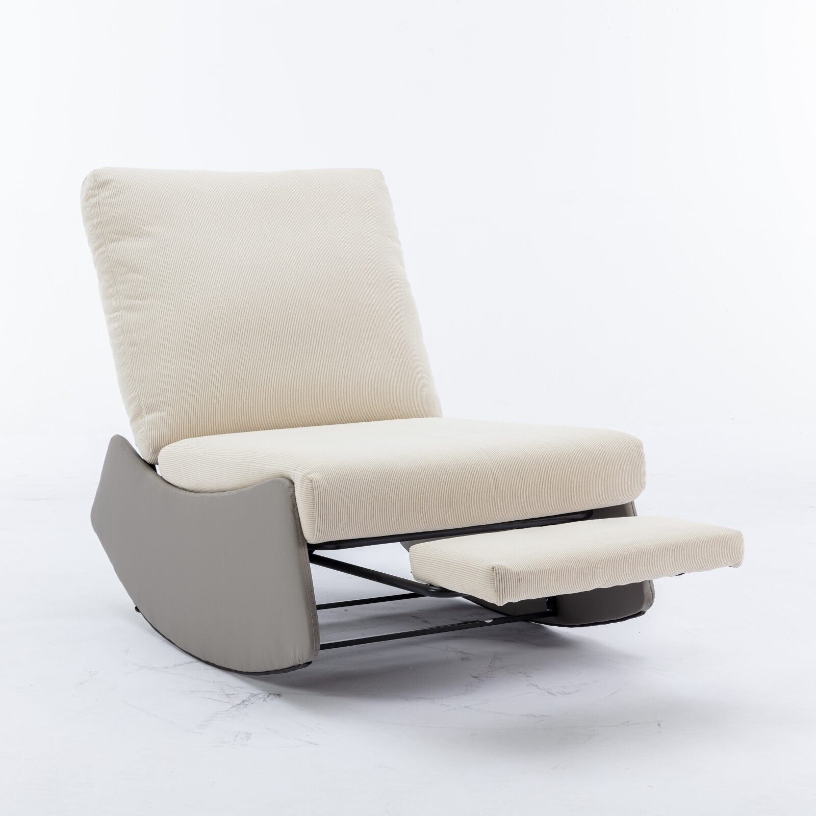 Outdoor Rocking Chairs Modern Rocking Chair Recliner, Comfy Rocker Nursery Chair with Footrest, Accent Reading Chair, Upholstered Lounge Chair for Relaxing, Resting,Soft Padded Rocker for Indoor Livi