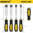 thumbnail image 2 of YOPTOP Set of 4 Professional Woodworking Chisels- Chrome Vanadium Steel  Polished & Oil Rubbed Finish  Durable Handle  Pre-Sharpened Wood Carving Tools,PVC transplant handle, 2 of 7