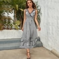 thumbnail image 3 of Eiffel Tower Paris Womens Night Club Maxi Dress V Neck Sleeveless Bohemia Long Dresses, 3 of 9