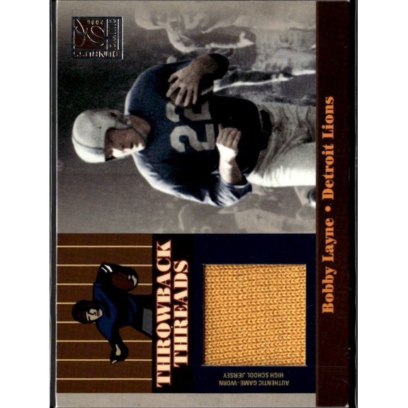 Bobby Layne 2006 Donruss Playoff Throwback Threads TT-5 Jersey 189/249 Detroit Lions Detroit Lions NFL Football Trading Card