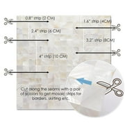 Acopelo Peel and Stick Mother of Pearl Mosaic Tile Natural White 12 x 12 for Backsplash, Kitchen Wall, Fireplace - 6 Tiles